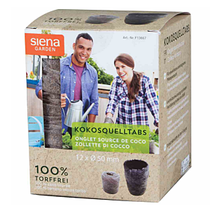 siena Garden 12 Kokosquelltabs 100% torffrei für die Anzucht von Jungpflanzen