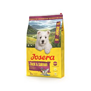 Josera Mini Junior Duck & Salmon 10 kg Trockenfutterbeutel - Futter für junge und kleine Hunderassen, mit Ente & Lachs