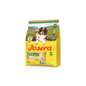 Josera Adult FiestaPlus 900 g Packung – Trockenfutter mit Soßenpulver für erwachsene Hunde mit Lachs