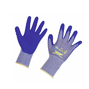 Blaue Garten- und Arbeitshandschuhe aus Nylon und mit antibakteriellem Material