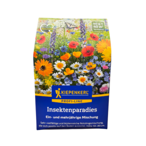 Saatgut‑Tüte Insektenparadies Kiepenkerl Profi‑Line 40 g mit bunten Wildblumenmotiven, bienenfreundliche Insektenwiese.