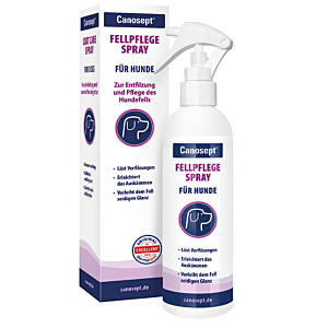 Canosept Fellpflege Spray für Hunde in der 250ml Sprühflasche, gegen Verfilzungen des Fells, für ein leichteres Kämmen des Fells sowie seidigen Glanz
