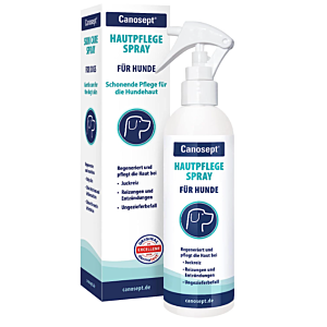 Canosept Hautpflege Spray für Hunde con Canosept in der 250ml Sprühflasche, für eine schnelle Regeneration und Pflege der Haut bei Reizungen und Entzündungen, Juckreiz und Ungezieferbefall