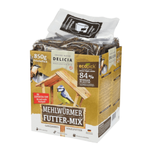 Delicia Mehlwürmer 850 g – getrocknete, geschälte Mehlwürmer in wiederverschließbarer Frische-Tüte