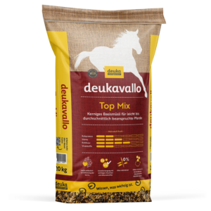 Sack deukavallo Top Mix 20 kg Pferdefutter – haferfrei, Gersten- und Maisflocken, Mineralpellets