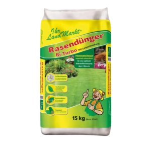 Ihr LandMarkt Rasendünger BiTurbo 15 kg Sack – organisch‑mineralischer Langzeitdünger für gesunden Rasen