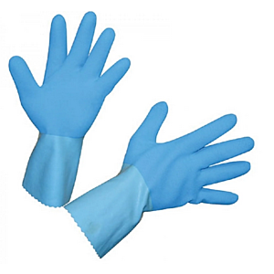 Blauer Latexhandschuh FleTex mit angerauter Handfläche