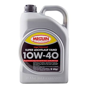 Super Leichtlauf Famo megol Motorenöl von Meguin Oils of Germany,, für Benzin- und Dieselfahrzeuge, 5 Liter silberner Kanister