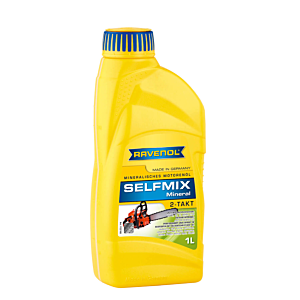 RAVENOL 2-Takt Motorenöl SELFMIX 1L, made in Germany, gelbe Flasche– selbstmischendes Öl für Rasenmäher, Kettensägen und andere Zweitaktmotoren