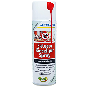 Ektosol Kieselgur Spray von Schopf, Sprayflasche mit Sprühventil, Trockenhilfsmittel für Geflügelställe zur Verbesserung des Stallklimas
