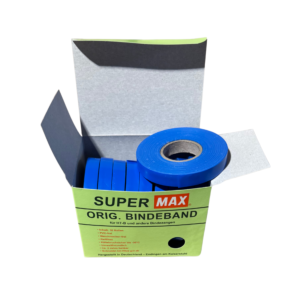 Super Max Original Bindeband in Blau, 10 Rollen in einer Verpackung, zum einfachen und schnellen Anbinden von Reben mithilfe einer Bindezange
