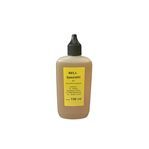Beli Spezialöl zum Schmieren von Beli-Rebenbinderäten in einer 100ml Plastikflasche.
