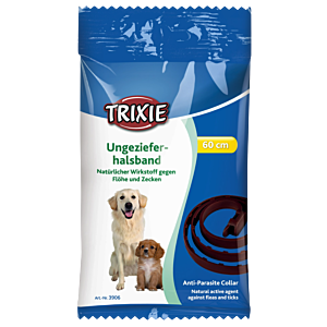 Ungezieferhalsband für Hunde von Trixie mit einer Länge von 60cm mit einem natürlichen Wirkstoff gegen Flöhe und Zecken